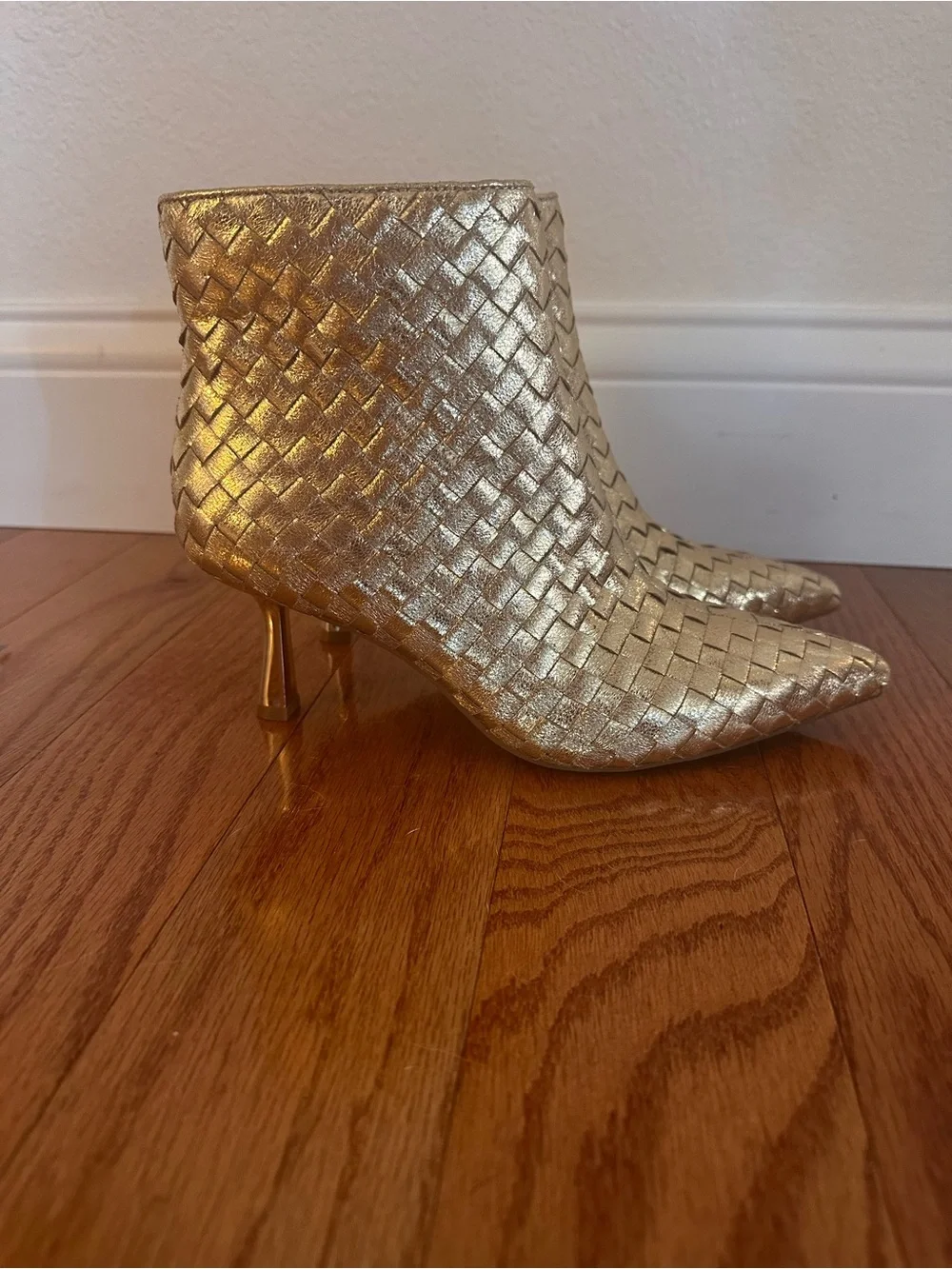 INC Gold Woven Pointed Toe Booties – Size 6.5 (NWOT)